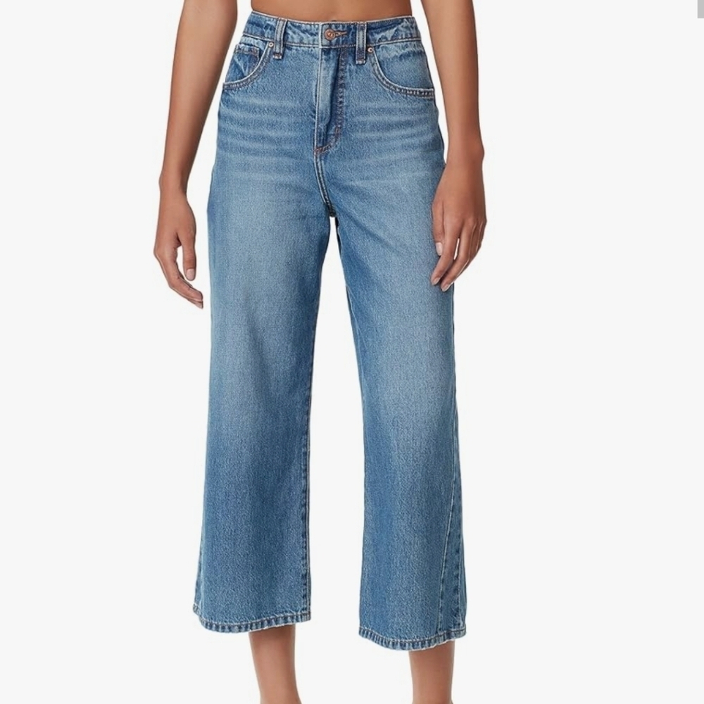 Circus NY Classic Blue High Waisted Women's Wide Leg Cropped Jeans Sz 31 - Picture 2 of 12